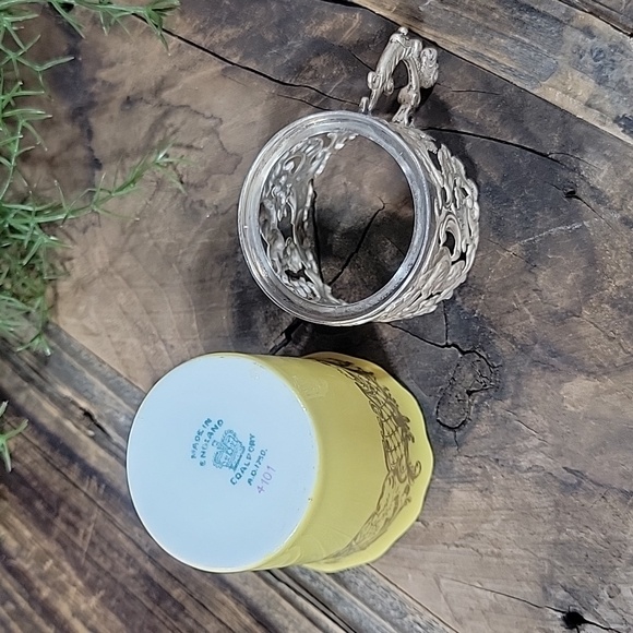 Rare Antique Aynsley China Demitasse In Sterling Silver Holder - Picture 7 of 13